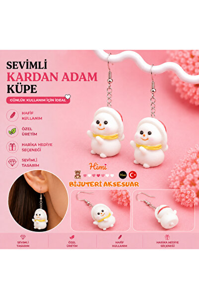 himi bijuteri aksesuar Cute Snowman Figured Dangle Earrings Lightweight Desig...