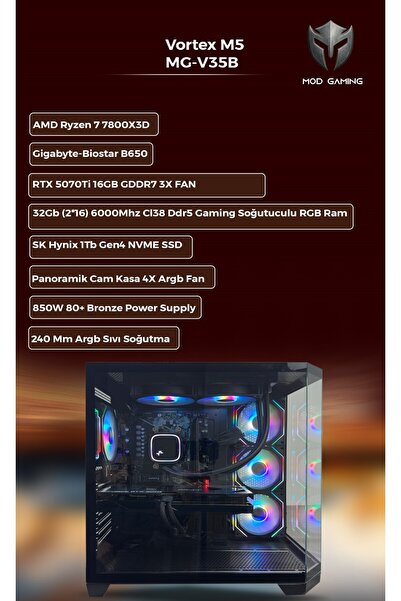 MOD GAMING VORTEX MG-V35B AMD Ryzen 7 7800X 3D | RTX5070Ti | 32GB RAM | 1 TB ...