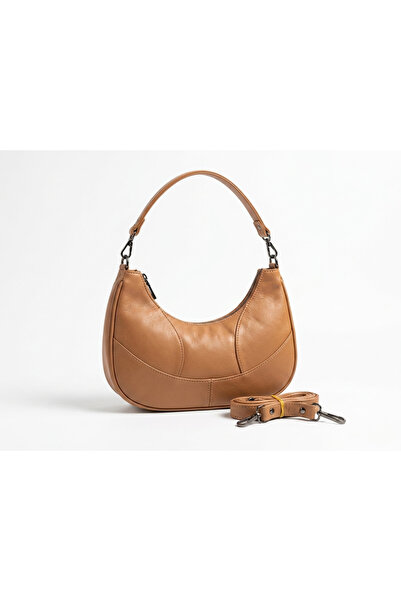 Rubel Bags Genuine Leather Women's Baguette Bag with Long Detachable Strap