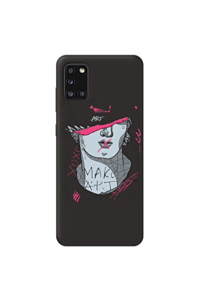 Other Samsung A31 Make art Black Colored Silicone TPU Θήκη