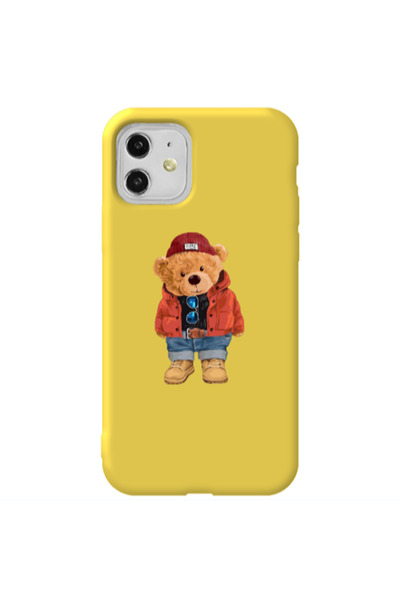Other Apple iPhone 11 Bear in a hat Yellow Colored Silicone TPU Θήκη
