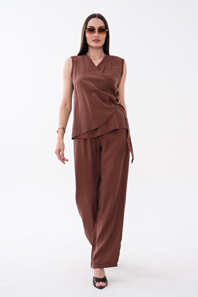 ŞİMAL Ženska bluza sa dvostrukim kopčanjem i set pantalona 260639