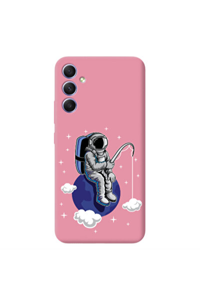 Other Samsung A15 5G Fishing space Pink Colored Silicone TPU Θήκη