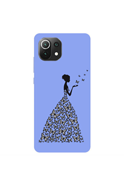 Other Xiaomi Mi 11 Lite Butterfly Girl Light Purple Colored Silicone TPU Θήκη