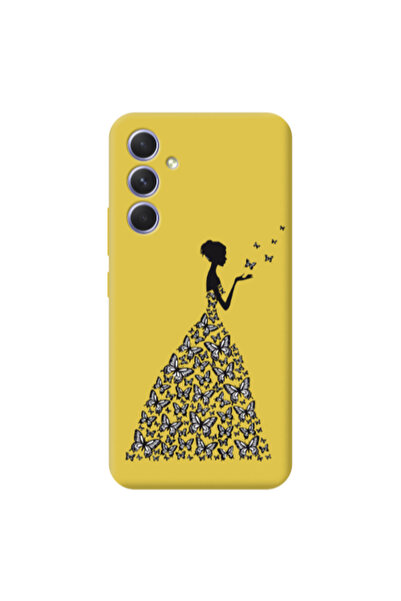 Other Samsung A56 Butterfly Girl Yellow Colored Silicone TPU Θήκη