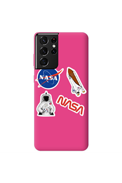 Other Samsung S21 Ultra Nasa Fuchsia Colored Silicone TPU Θήκη
