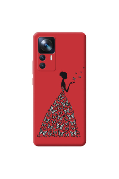 Other Xiaomi Mi 12T Butterfly Girl Red Colored Silicone TPU Θήκη