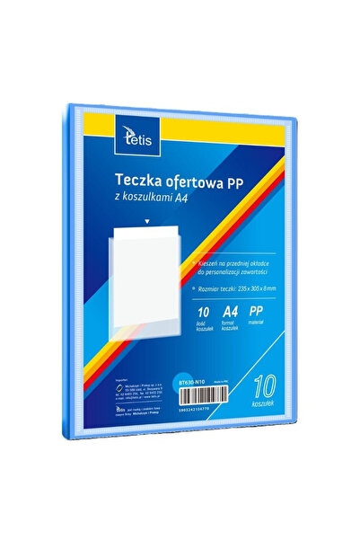 tetis Mapa oferta A4 PP, cu folii transparente, cu cotor si buzunar pentru pe...