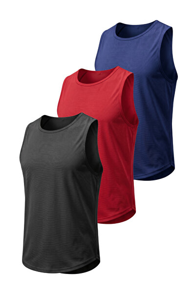 GENIUS STORE Men's Zero Sleeve Sports Athlete Sweat-Wicking Fitness Gym T-Shi...
