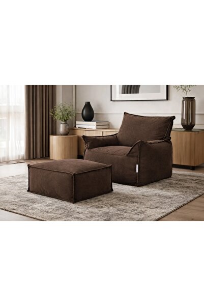 Vivense NOTRE SET KOLTUK PUF SET, KAHVERENGİ