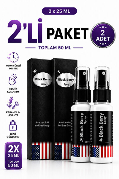 black berry Erkek Uzun Deneyim Etkili Masaj Spreyi 25 ml x 2'li Paket