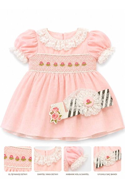 Pamina Girl's Special Occasion & Evening Dress and Lace Headband - Lace and E...