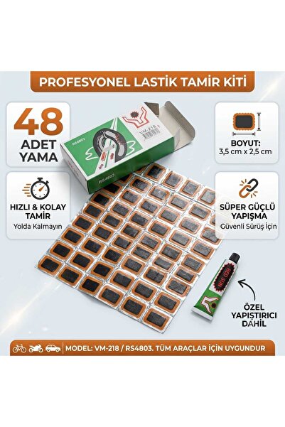 LOVYCO 48 Adet Profesyonel Bisiklet ve Motosiklet Lastik Yaması Seti - 3,5 cm...