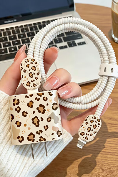 WANNA PROTECT iPhone 18W/20W/25W Deri Görünümlü Şarj Aleti Koruyucu Şarj Kabl...