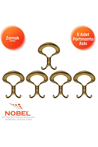 Nobel Üçgen Portmanto Askısı, Metal Vestiyer Askısı, Antik Sari, Duvar ve Dol...