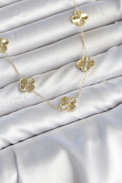 ARMÜZ قلادة نسائية من سلسلة Gold Color Clover Model VIP