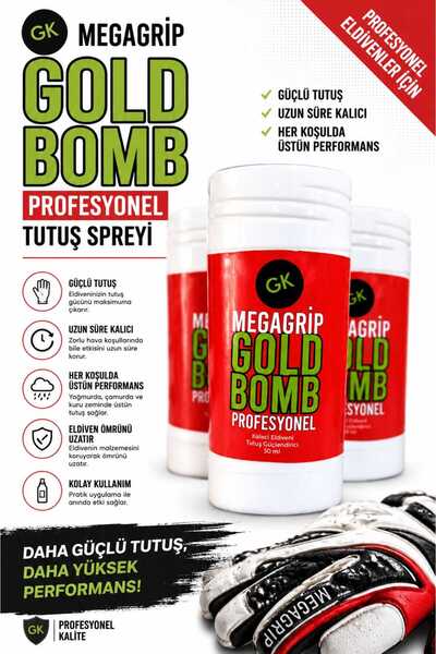 GOLDGRİP PROFESYONEL ELDİVENLER İÇİN TUTUŞ SPREYİ MEGAGRİP GOLD BOMB