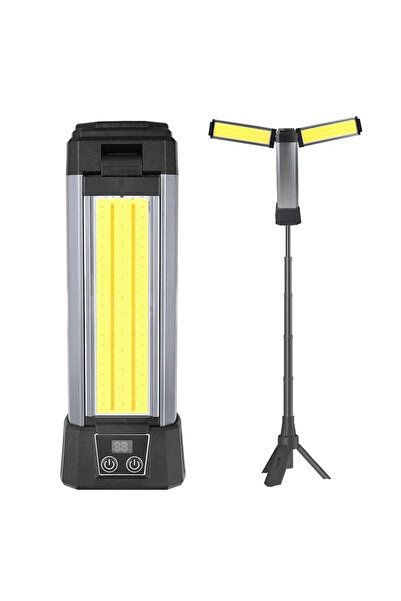 nelerbulurum Şarjlı 2 Kanatlı 100 cm Tripodlu 11 Modlu 3 ışıklı (Beyaz-sarı-Kırmızı) 25 Watt 6000 mAh Powerbank Olabilen USB ve Type-C Şarjlı Manyetik El Feneri ve Kamp Lambası Işıldak Bahçe Aydınlatma