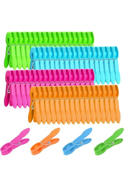 Arabest 72-Piece Clothes Clips,Colorful Plastic Heavy Duty Laundry Line Clips...