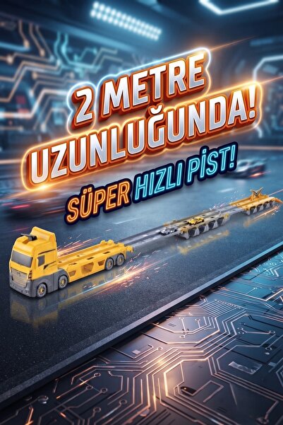 Tıfıl Toys 2-Meter Long Giant Truck and Super Speed Race Track! Toy Truck wit...