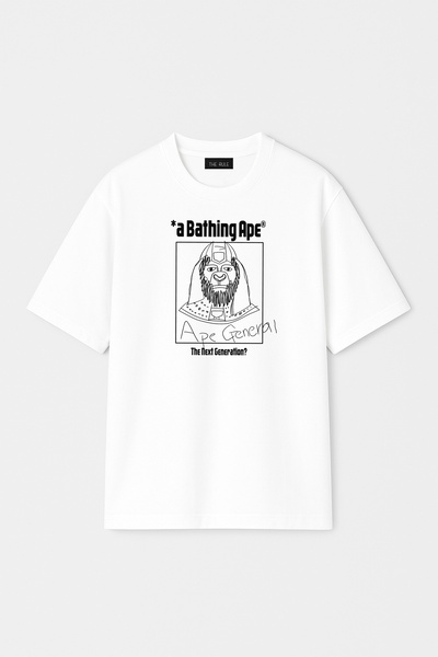THE RULE Unisex Bathing Ape General Printed Oversize 100% Cotton Wide Cut Tex...