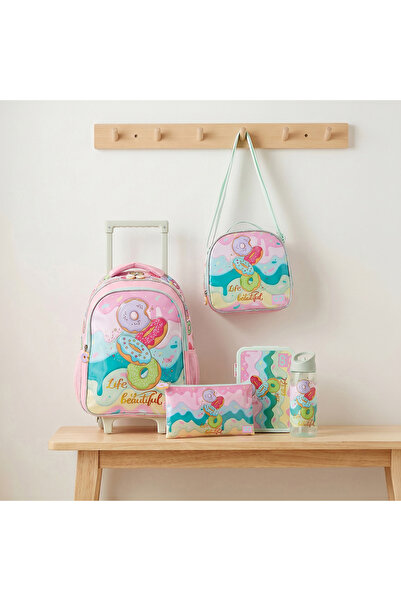 Sami Studio Printed 5-Piece School Trolley Bag Set for Girls 5-8 Years with L...