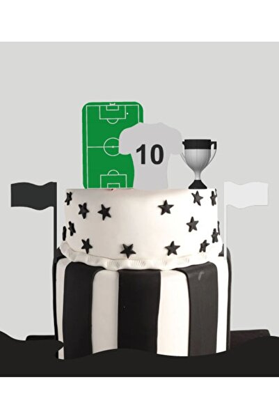 Big Party Cake Topper 3D Design Products Black and White Fan Model 5 Pieces
