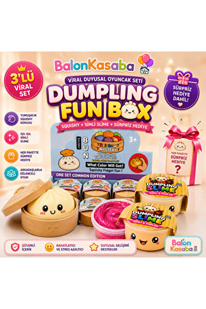 BalonKasaba Çin Mantısı Squishy Slime Seti | Viral Duyusal Oyuncak Paketi + S...