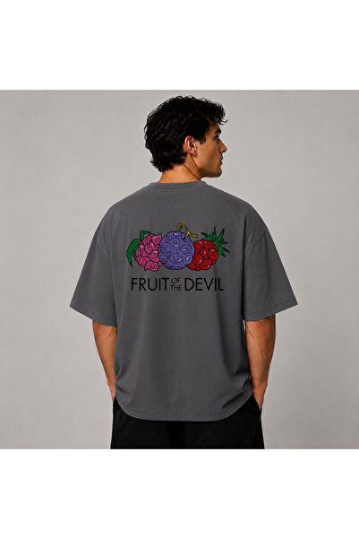 Nulivez One Piece Devil Fruit Printed Oversize Unisex T-Shirt - Anime Streetw...