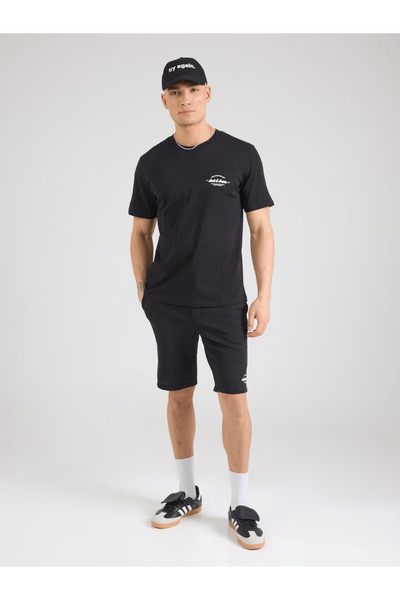 Jack & Jones Büyük Beden Premium Erkek Siyah Oversize Esnek Şort T-shirt Alt ...