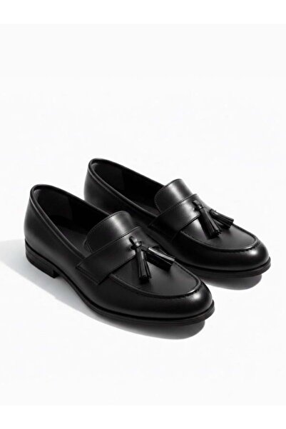 Zekids Boys' Leather Orthopedic Loafer Shoes with Tassel Detail