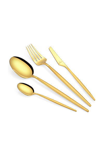 Arshia 95-Piece Gold Sandblast Cutlery Set – Premium 18/10 Stainless Steel Fl...