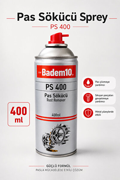 Badem10 Pas Sökücü Sprey 400 ML Çok Amaçlı Yağlayıcı Metal Koruyucu Vida Somu...