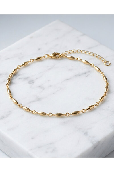 BHCL Tarnish-Resistant Steel Barley Chain Anklet, Elegant Gold Color Anklet, ...