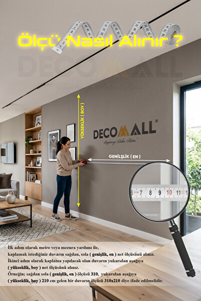 DECOMALL KİDS-211 Çocuk Bekek Genç Odası Tek Parça Duvar Kağıdı Kabartmalı 3D Görünümlü Yapışkan Hediyeli