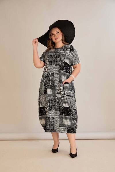 kısmet sepeti Women's Pocket Detailed Viscose Combed Cotton Black Stylish Com...