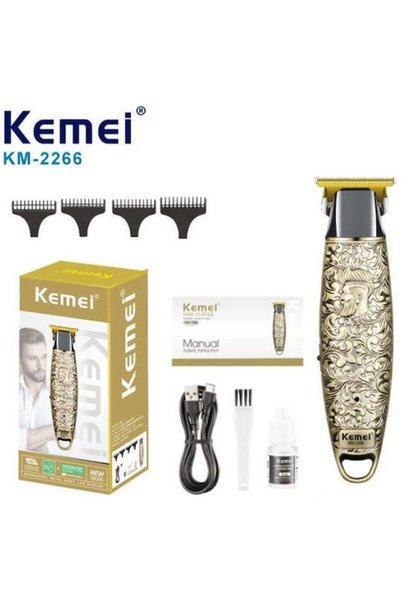 Kemei Επαγγελματική Επαναφορτιζόμενη Κουρευτική Μηχανή Χρυσή KM-2266