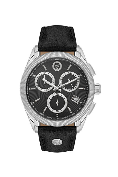 Valentino Orlandi Black Leather Watch for Men VO.1.10029-1