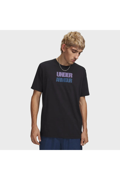 Under Armour Block Logo Men's Black Polo Neck T-Shirt
