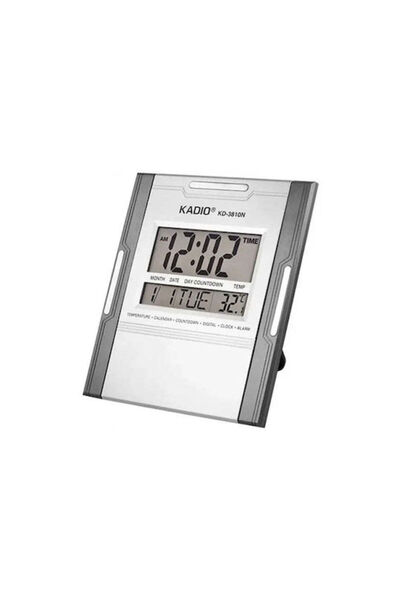 OEM Kadio Επιτραπέζιο Ψηφιακό Ρολόι LCD με Ασημί Ξυπνητήρι fl-10148
