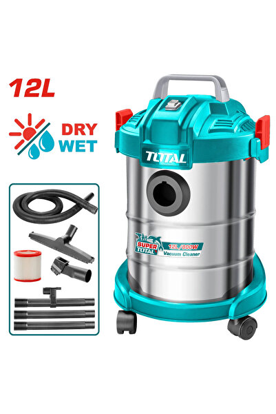 TOTAL Electric Bucket Vacuum Cleaner 1000W 12L Tvc14122 Total