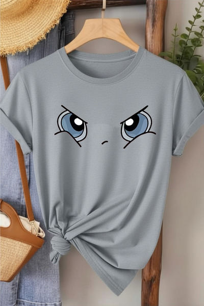 l'eivor Anime Eye Print Women's Cotton T-Shirt