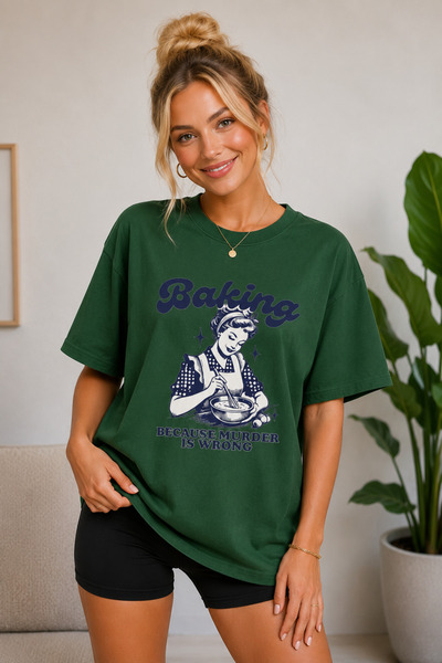 FECCY Premium Bakking Printed Unisex Oversize Women's T-Shirt Cotton Oversize...