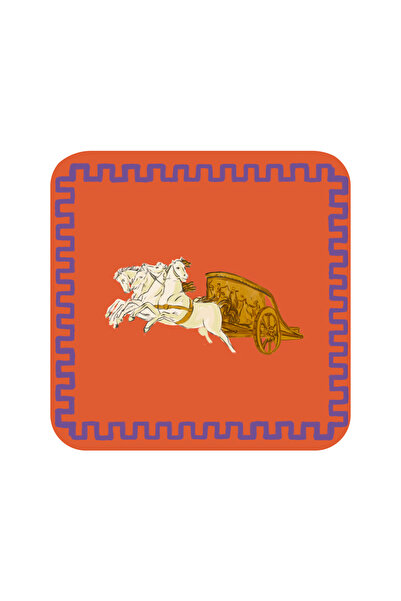 Rosivella Imperium Orange 6-Piece Glass & Tray Mat Set