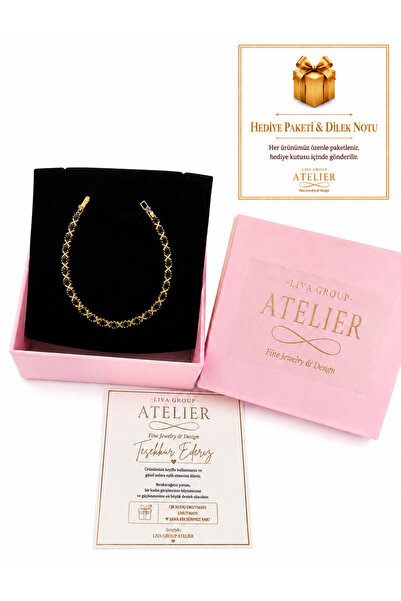 Liva Group Atelier Premium Quality Black Stone X Model Gold Bracelet |   Eleg...