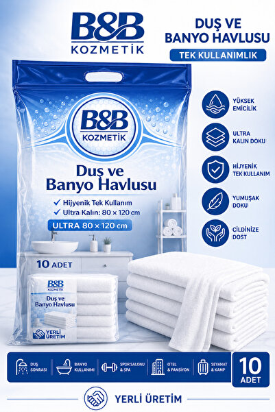BB KOZMETİK Tek Kullanımlık Duş ve Banyo Havlusu ( 80X120) 10 Adet