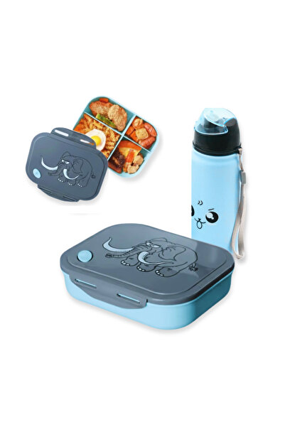 MIZAJIC Bento Lunch Box for Kids with 400ml Water Bottle Leakproof 4 Compartm...