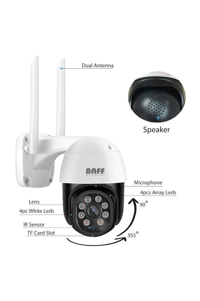 Universal كاميرا BAFF 2MP PTZ Speed ​​Dome واي فاي لاسلكية IP طراز SMART-6207