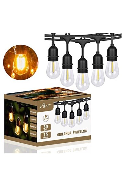 Smart Ghirlandă LED 15m 30 Becuri E27 Alb Cald IP65