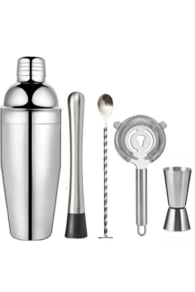 adin tasarım Shaker 350 ml Mojito Muddler Spoon Strainer Jigger 2/4 Cl Cockta...